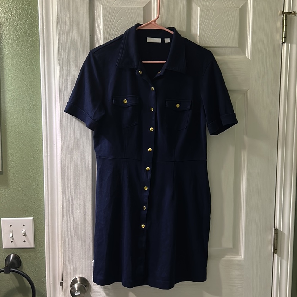 🔥 New York & Co. navy collared dress